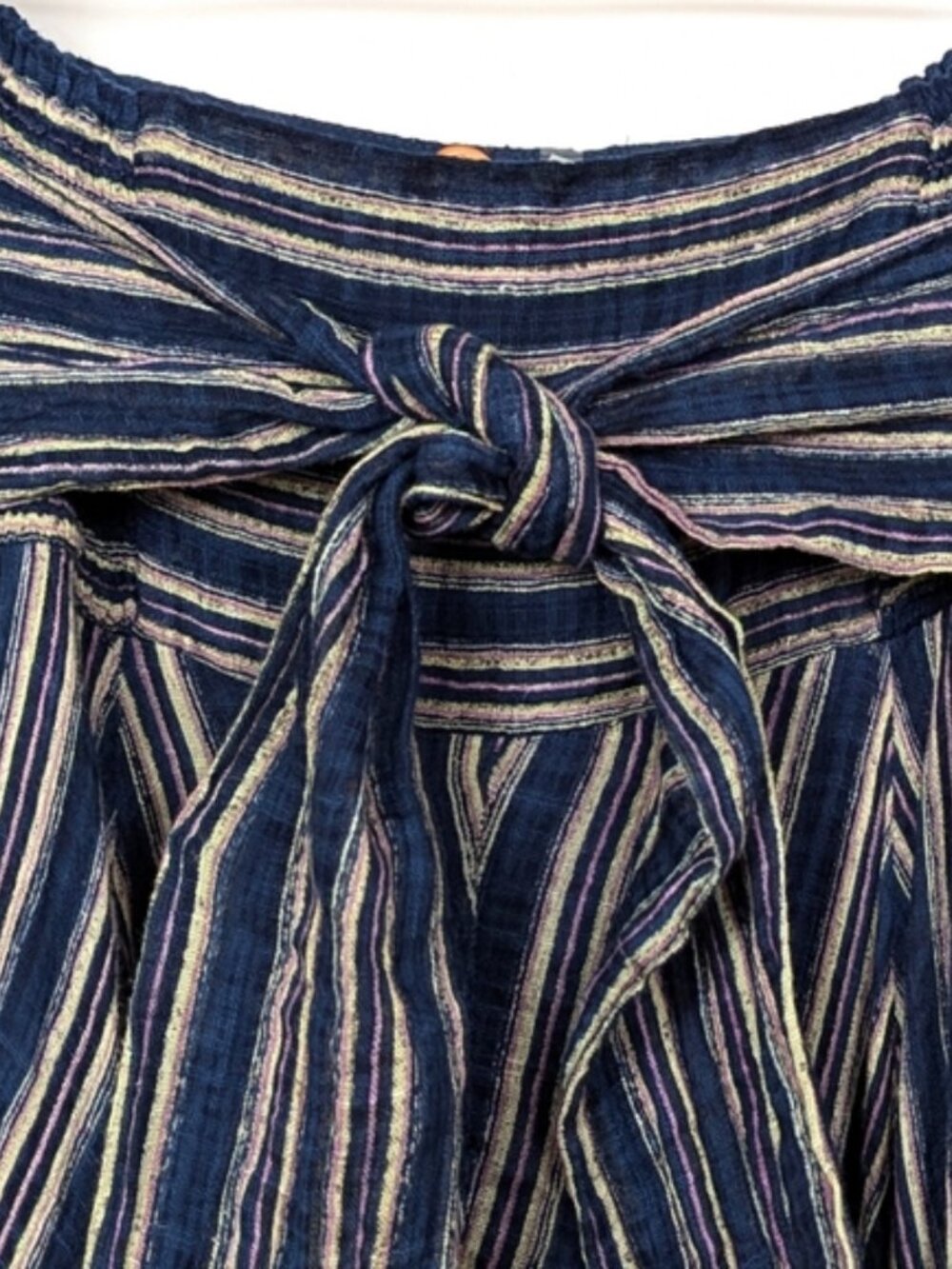 Free People Giselle Convertible Maxi Skirt Dress Navy Stripe Flowy Beachy Boho S - Picture 7 of 10